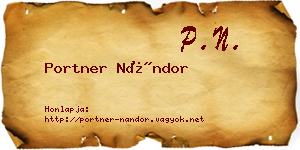 Portner Nándor névjegykártya